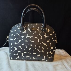 Kate Spade New York Dome Satchel – Black & White Abstract Print